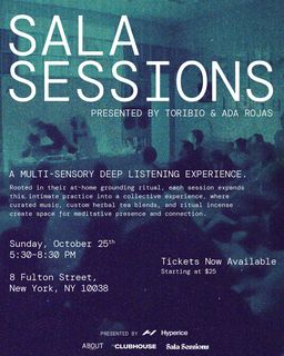 flyer for Sala Sessions w TORIBIO & AllthingsAda