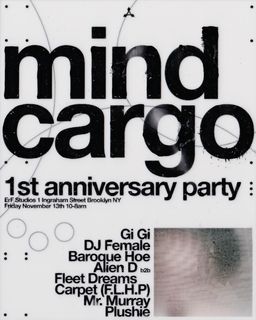 flyer for Mind Cargo 1st Anniversary Party
