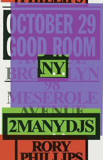 flyer for 2ManyDJs, Rory Phillips