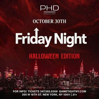 flyer for PHD ROOFTOP HALLOWEEN PARTY 2026