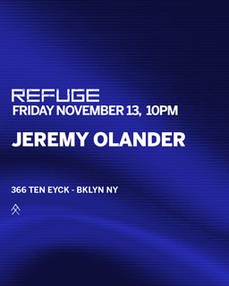 flyer for Refuge Friday with Jeremy Olander