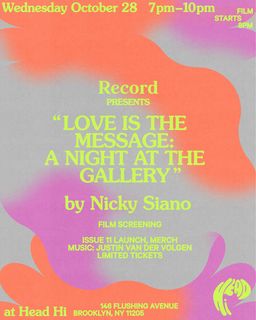 flyer for Nicky Siano Film Screening + Record Magazine Issue 11 Launch